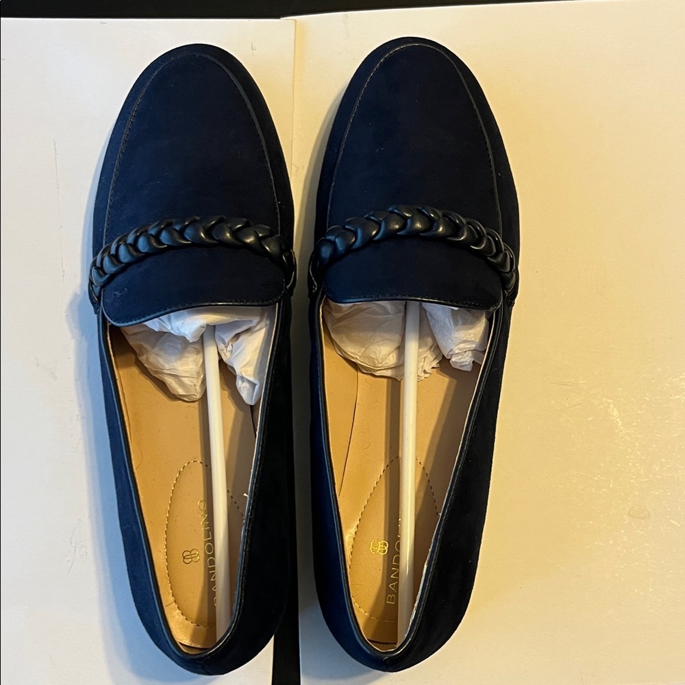 Bandolino Women's Dark Blue Loafers with Braided Detail